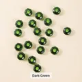 Dark green 14mm faceted glass crystal rondelle beads for DIY bracelet jewelry making - Approx 14x8mm / Large Hole Approx. 6mm / Dark Green