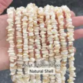 Natuurlijke witte zoetwaterparelmoer onregelmatige chipkralen voor DIY-sieraden - 8-10mm Ongeveer 129 Stuks / Natuurlijke Beige Chips