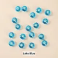 High-quality 14mm faceted crystal abacus beads for DIY jewelry in vibrant lake blue - Approx 14x8mm / Large Hole Approx. 6mm / Lake Blue
