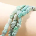 Natürliche Amazonit-Rohsteinperlen 8-13 mm unregelmäßige lose Perlen für DIY-Schmuck - Ca. 39 Perlen Pro Strang / Natürlicher Amazonit