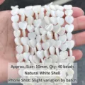 10mm natuurlijke witte parelmoer hartvormige schelpkralen voor DIY sieraden maken - Hartvorm / Natuurlijk Wit