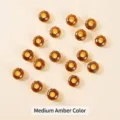 14mm medium amber faceted crystal abacus beads for DIY handmade jewelry making crafts - Approx 14x8mm / Large Hole Approx. 6mm / Medium Amber