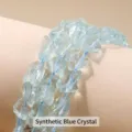 Unregelmäßige 8-13mm synthetische blaue Kristall-Rohsteinperlen für DIY-Schmuck - Ca. 39 Perlen Pro Strang / Synthetischer Blauer Kristall