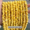 6x2mm felgele zoetwater schelp spacer kralen voor het maken van DIY sieraden - Vierkante Tussenkraal 8-12mm / Geoptimaliseerd Geel