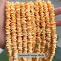 Snoer natuurlijke oranje gekleurde schelpkraaltjes voor DIY sieraden - Vierkante Tussenkraal 8-12mm / Geoptimaliseerd Oranje