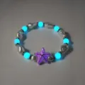 Lichtgevende zeester kraalarmband met blauw gloeiende stenen voor zomervakantie - Rozerood Lichtgevende Armband (20#)