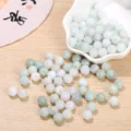 Perles rondes en jadéite naturelle bleu glacé pour la création de bijoux DIY chic - 6-7MM / Vert clair
