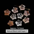 Natürliche Schwarzgold-Super-Seven-Quarz-Sternperlen 7x12mm für DIY-Schmuckherstellung - Stern / 7x12mm