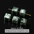Hochwertige 8A natürliche grüne Seraphinit-Kristallwürfelperle für DIY-Schmuckbau - 8A Natürlicher Seraphinit Würfel (JDXFK24) / 10-12 mm