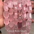 Natürliche rosa Rosenquarz Perlen unregelmäßig facettiert für DIY Schmuckherstellung - 19 Stück/Packung (15x20x13mm) / Natürlicher Rosenquarz