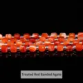 Perles cubes en agate rouge rayée pour la fabrication de bijoux DIY et de bracelets - 4-5mm environ 49 pièces / Agate à Bandes Rouges Optimisée