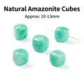 Natural mint green amazonite stone cube beads for DIY jewelry making 10-13mm size - Amazonite Style / 10-13mm / Mint Green