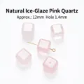 Natural pink rose quartz cube beads 12mm size for DIY jewelry making accessories - Ice Orange Rose Quartz Style / 12mm / Light Pink