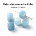 Natürliche blaue Aquamarin Würfelperlen 7-10mm für DIY handgemachten Schmuck - Natürlicher Aquamarin Würfel (JDXFK24) / 7-10mm