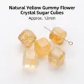 Natural yellow hematoid quartz 12mm cube crystal bead for DIY jewelry accessories - Natural Yellow Phantom Quartz Cube