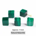 Natürliche grüne Malachit 11mm Würfelperlen für DIY Schmuckherstellung Bastelzubehör - Natürlicher Malachit Würfel (JDXFK24) / 10-11MM