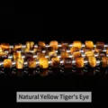 Perles de cube facettées en œil de tigre jaune naturel pour la création de bijoux DIY - 4-5mm environ 49 pièces / Oeil de Tigre Jaune Naturel