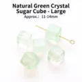 Large natural green crystal sugar cube loose beads for DIY jewelry accessories 11-14mm - Natural Green Crystal Cube - Large