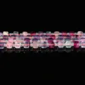 Perles carrées en fluorite naturelle multicolore pour création de bijoux DIY 6mm 8mm - 4-5mm environ 49 pièces / Fluorite arc-en-ciel naturelle 5A