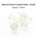Natural green crystal cube stone beads for DIY jewelry making accessories 7-10mm size. - Natural Green Crystal Cube - Small