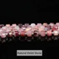 Perles carrées en pierre violette naturelle facettée pour la création de bijoux DIY - 4-5mm environ 49 pièces / Améthyste naturelle