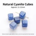 Premium 11-12mm natural blue kyanite sugar cube loose beads for DIY jewelry making - Natural Kyanite Cube