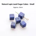 Premium 8mm natural deep blue lapis lazuli cube stone beads for DIY jewelry design - Natural Lapis Lazuli Cube - Small