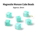 Natural magnesite turquoise cube beads 8mm square stone for DIY jewelry making - 8mm / Magnesite Cube