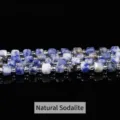 Perles carrées en sodalite bleue naturelle pour la création de bijoux DIY - 8-9mm environ 35 pièces / Pierre à Points Bleus Naturelle