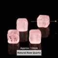 Natural rose quartz square beads with carved floral pattern for DIY jewelry making - 13mm / Natural Rose Quartz Phoenix and Peony Cube