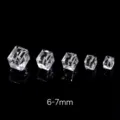 Transparent natural crystal cube loose beads for DIY jewelry making accessories, 6-7mm - 6-7MM / Diamond Cut Natural White Crystal Cube