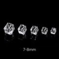 High quality transparent faceted crystal cube beads 7-8mm for DIY jewelry making - 7-8mm / Diamond Cut Natural White Crystal Cube