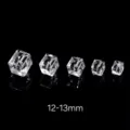 Professional 12-13mm clear faceted natural crystal cube beads for DIY jewelry making - Faceted Sugar Cube Style / 12-13mm / White
