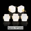 10*12mm natural white crystal cube loose bead with gold metal ends for DIY - Sugar Cube with Copper Accessories Style / 10x12mm / Milky White