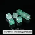 Natural translucent green strawberry quartz gemstone cube beads 11-12mm for jewelry DIY - Sugar Cube Style / 11-12mm / Light Green