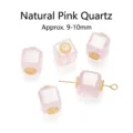 Natürliche Rosenquarz Würfelperlen 9-10mm für DIY Armbänder und schönes Schmuckzubehör - Natürlicher Rosenquarz Lulutong Würfel mit Kupfer (JDXFK24) / 9-10mm