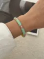 Bracelet jonc vintage en émail de style chinois avec finition dorée et motifs floraux - Fleur de Cerisier Vert Clair