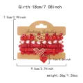Vista detallada del conjunto de pulseras de corazones rojos con medidas y el peso - Estilo 02 (2025555) / Set de Circonita Roja