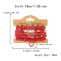 Especificaciones detalladas de tamaño y peso del juego de pulseras de capas rojas - Estilo 03 (2025555) / Set de Circonita Roja