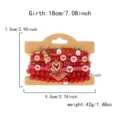 Detalles de dimensiones y peso para el set de pulseras de corazón rojo en vista detallada - Estilo 04 (2025555) / Set de Circonita Roja