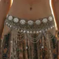 Vintage Bohemian silver waist chain featuring multi-layer tassels and coin charms - Vintage Ethnic Style (687) / Silver