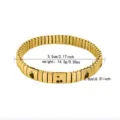 Gold elastic steel bracelet with heart and cherry charms, 0.8cm width specs - Thin Cherry (A849)
