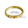 Gold elastic link bracelet with heart charms, 5.5cm diameter and 0.8cm width specs. - Thin Strawberry (A849)