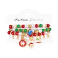 Set di 4 braccialetti natalizi con perline e ciondoli a tema Babbo Natale e neve - 4 Pezzi / Stile Babbo Natale(#2)