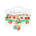 Weihnachts-Armbandset mit bunten Tonscheiben und festlichen Weihnachtsanhängern - Harzperlen-Set (#5)