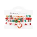Festliches Weihnachts-Armband-Set mit Weihnachtsmann-Anhängern aus Ton - Klassischer Rot-Grün-Weiß-Stil (#9)