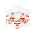 Festliches Weihnachts-Armbandset mit Schneemann-Anhänger und Buchstabenperlen - Bunter Ton Schneemann Stil (#12)