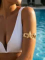 Bracciale da braccio regolabile in oro con stelle marine e conchiglie stile spiaggia - Stile Stella Marina Guscio 07