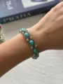 Vintage boheemse armband met turkoois kralen in western zilveren stijl - A688 / Waterdruppel Turkoois