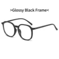 Retro oversized anti-blue light glasses with glossy black TR90 frame for fashion - Frame Only / Bright Black